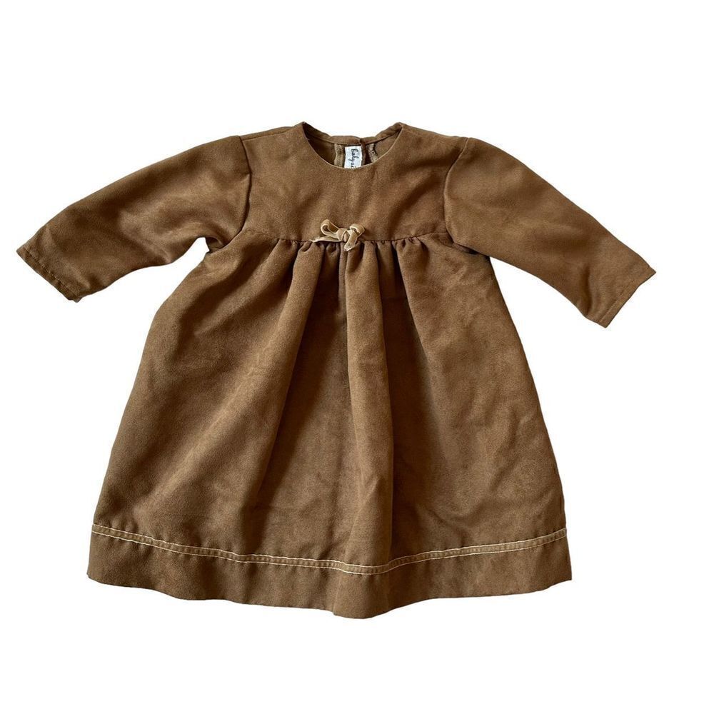 Toddler girl’s suede cloth Long-sleeve dress , 18m